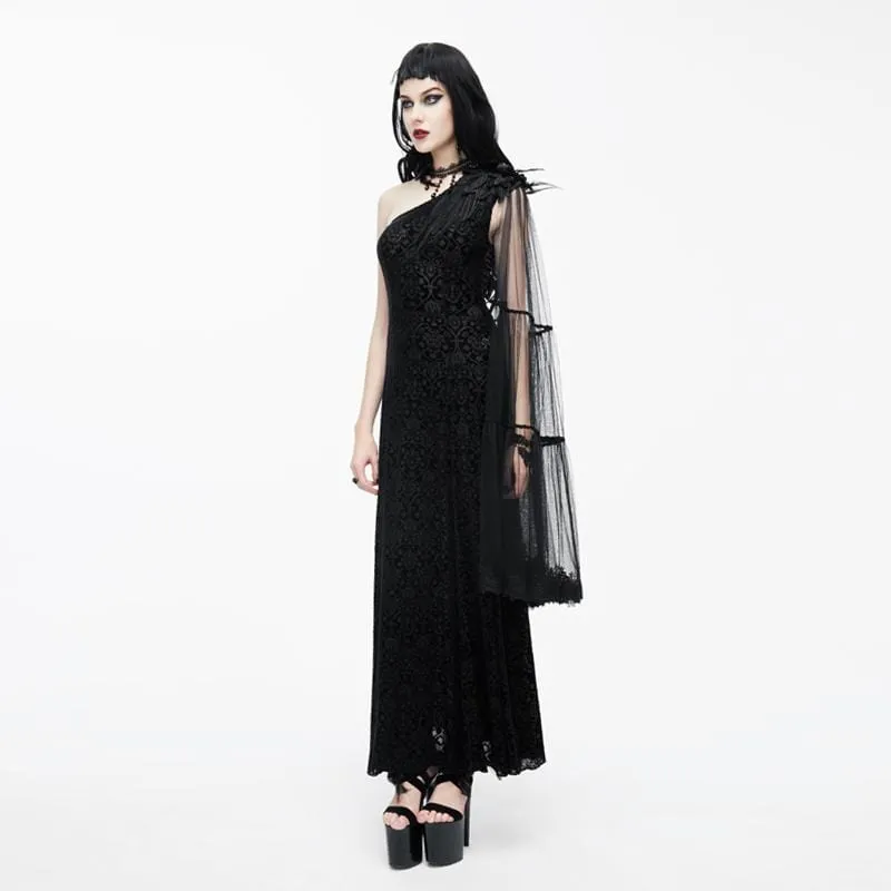 Women's Goth Punk One Shoulder Gown