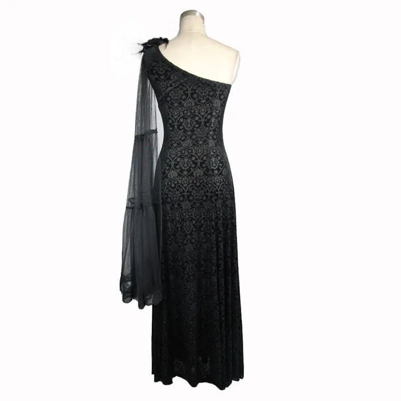 Women's Goth Punk One Shoulder Gown