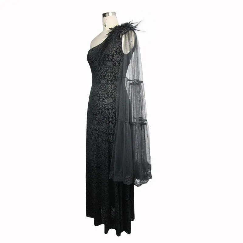 Women's Goth Punk One Shoulder Gown