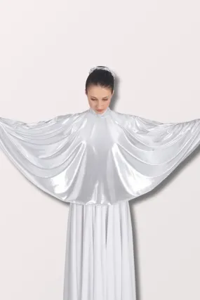 Women's Guiding Light Mock Neck Angel Praise Cape - Metallic Silver