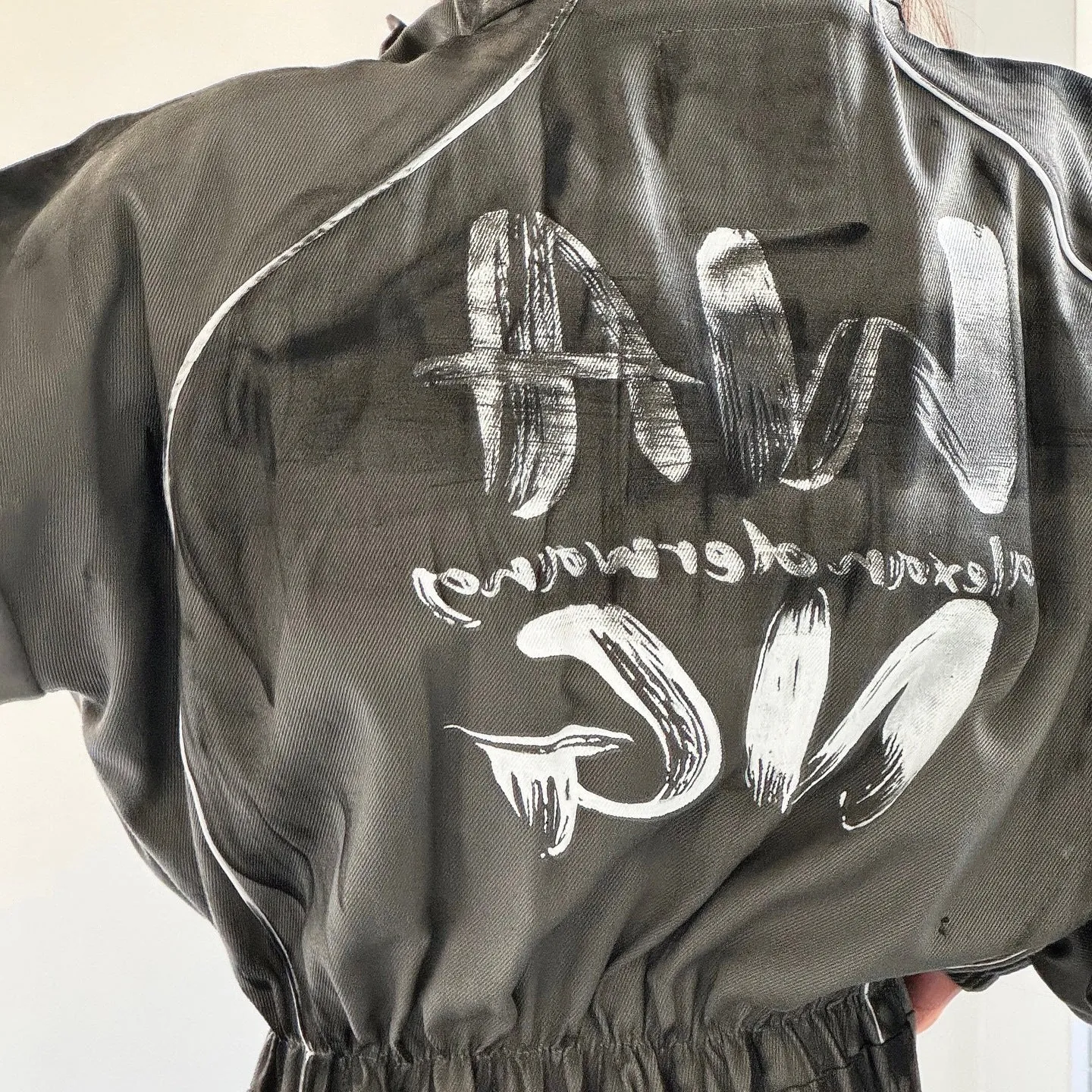 Women's Washed Graffiti Brushed Jumpsuit