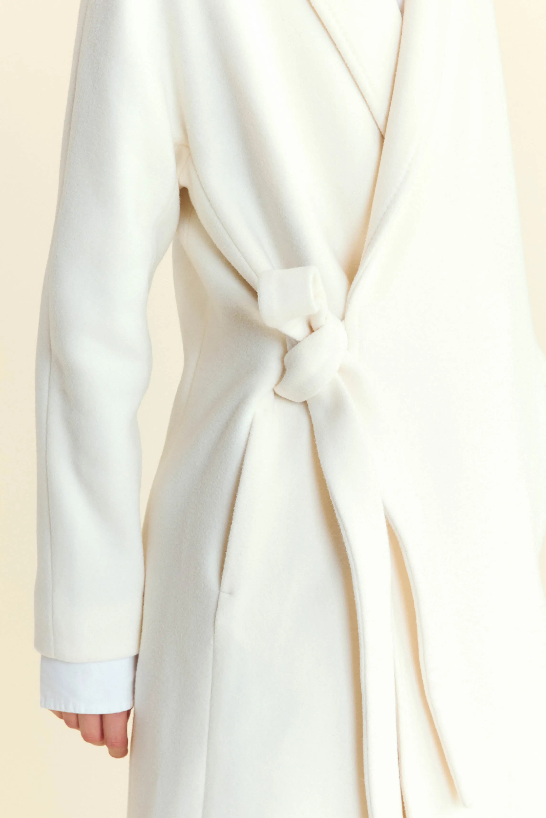 Wool Blend Wrap Coat